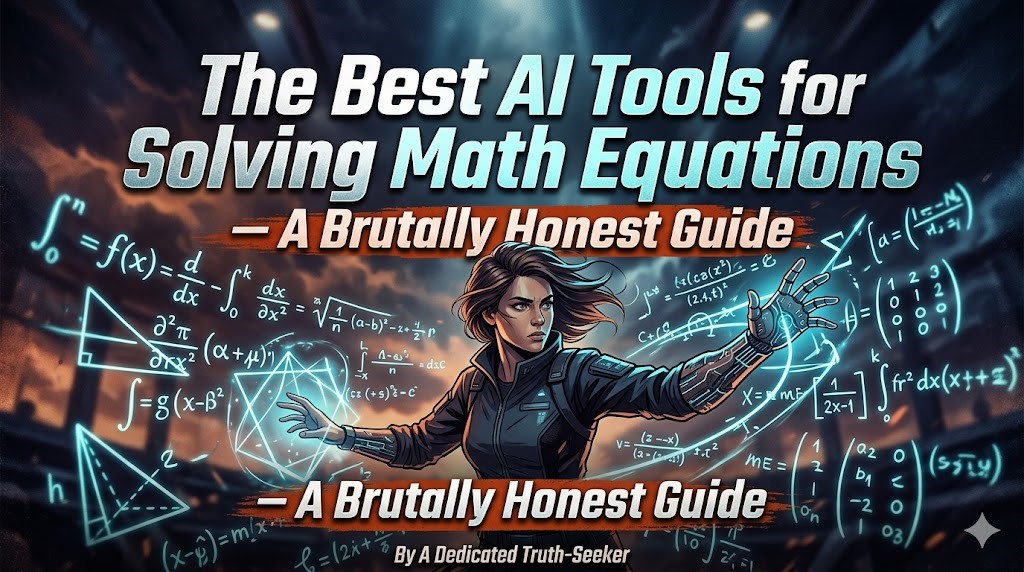 AI tools solving math equations with digital interface and formulas on screen
