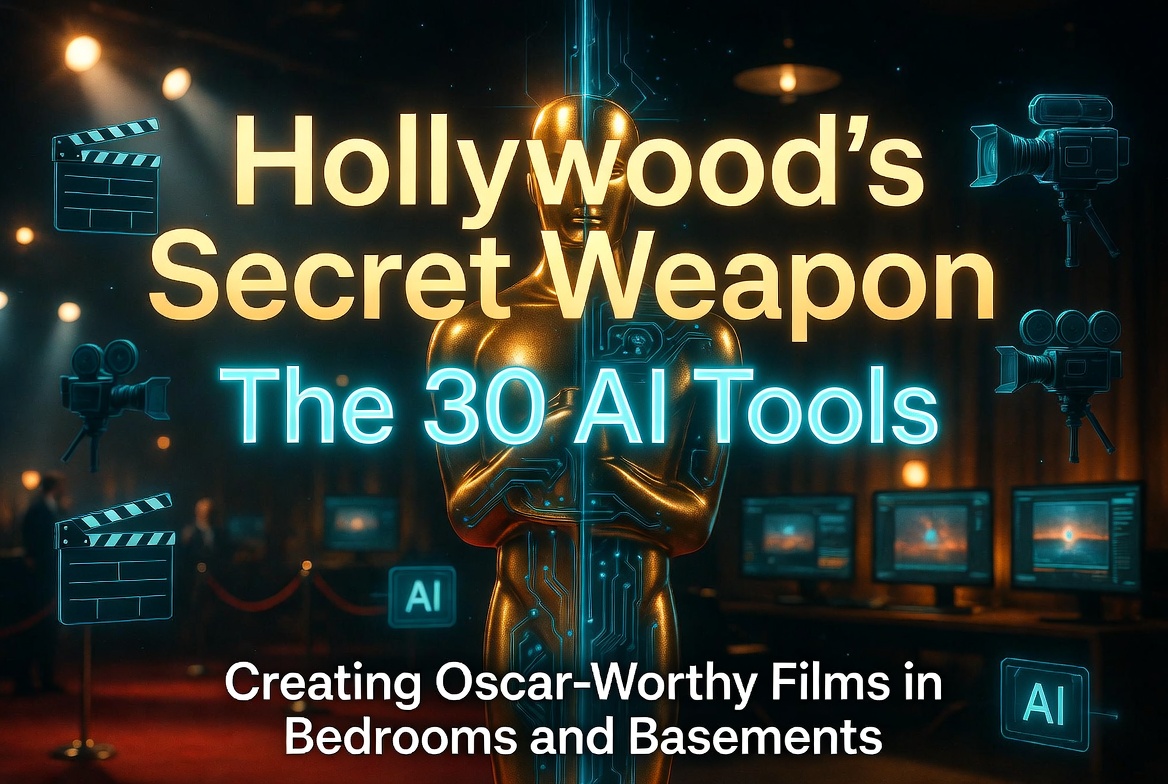 AI filmmaking tools creating Hollywood-style movies with video editing and cinematic effects