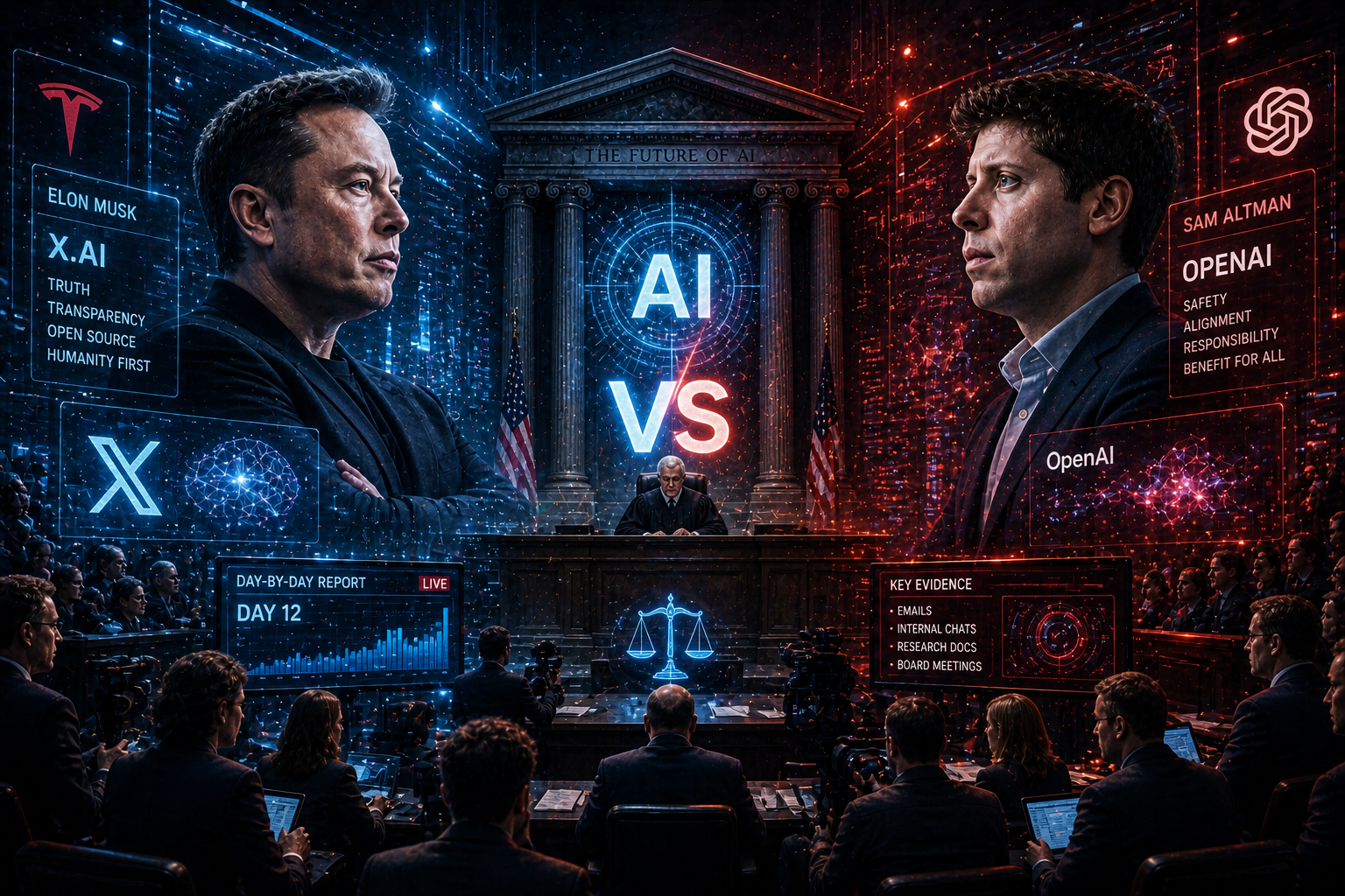 Musk vs Altman AI trial courtroom battle over future of artificial intelligence 2026